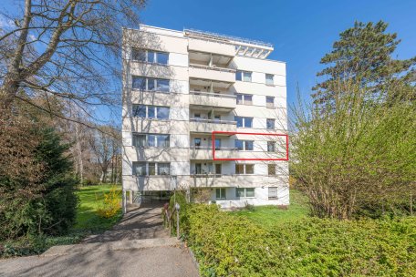 Ansicht Liegenschaft Wohnung markiert