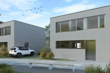 Zwei freistehende Einfamilienhäusser mit je zwei Aussenparkplätzen