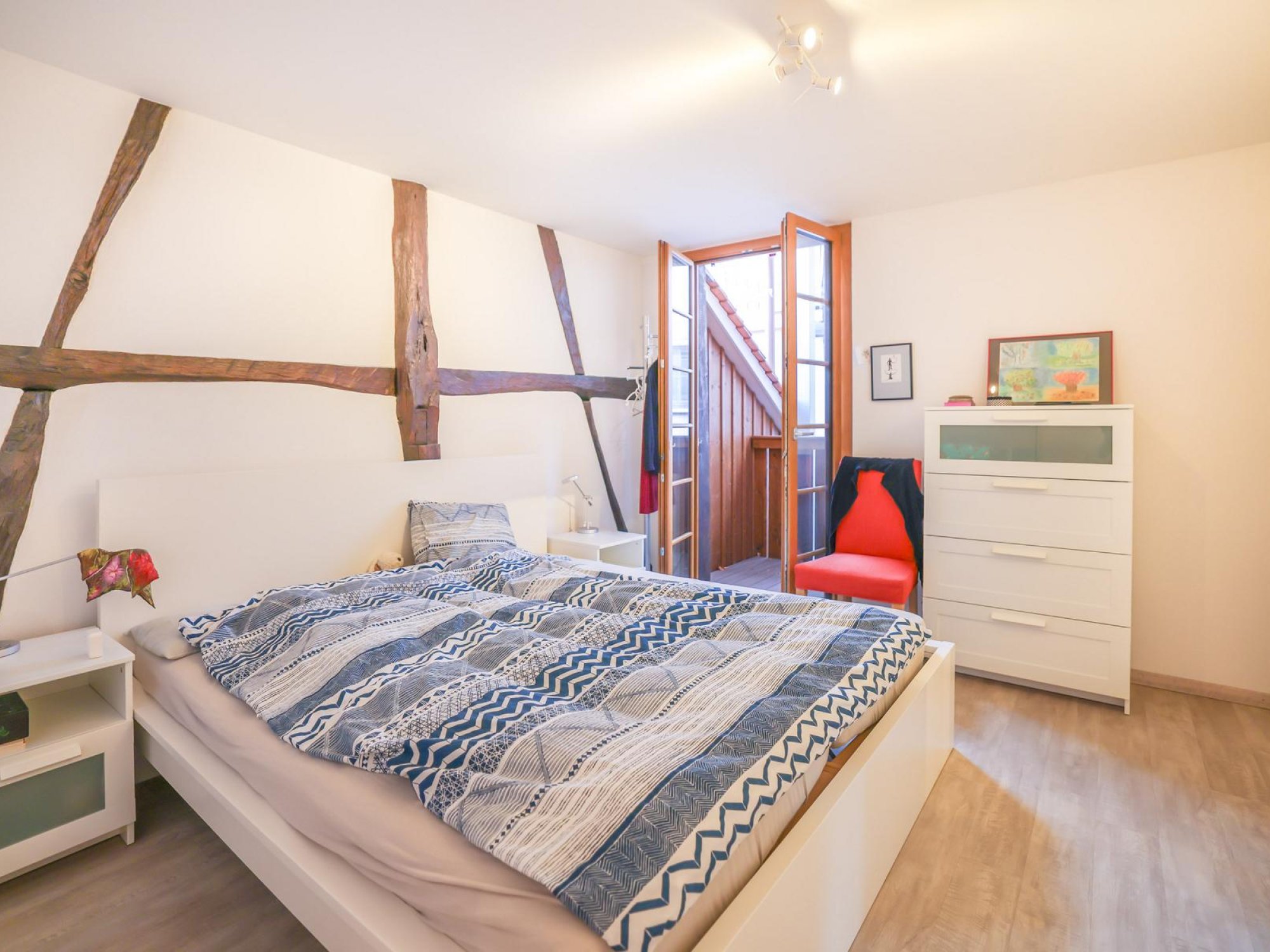 Schlafzimmer mit Balkon