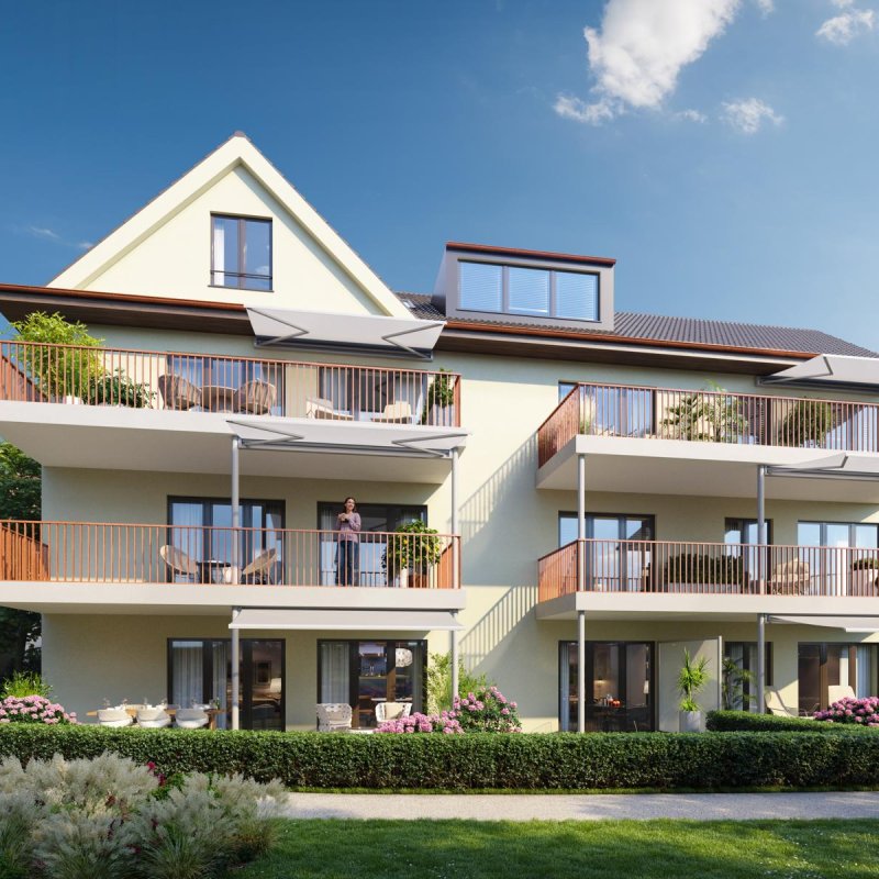 Aussenansicht (Visualisierung) vom Mehrfamilienhaus