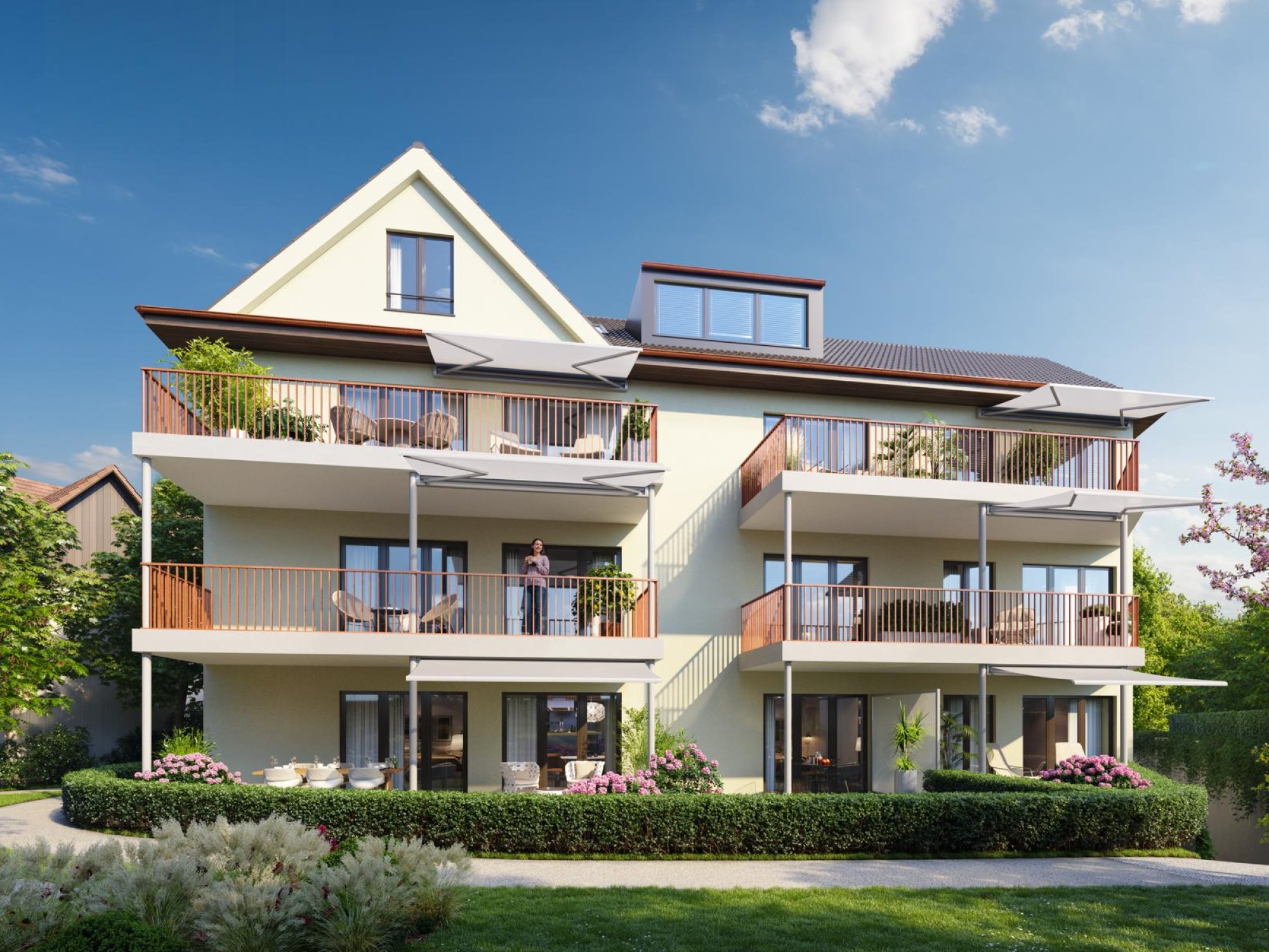 Aussenansicht (Visualisierung) vom Mehrfamilienhaus