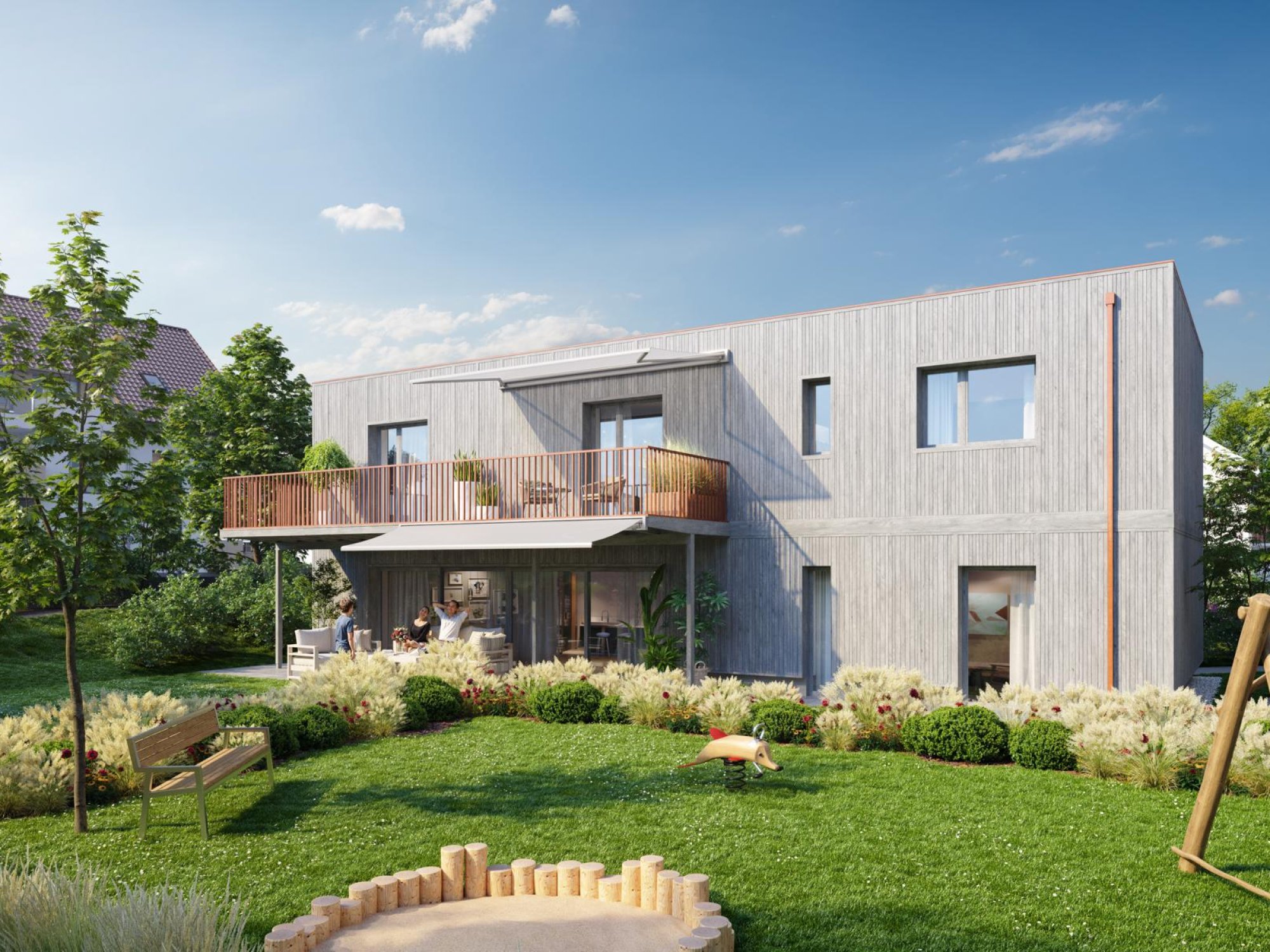 Aussenansicht (Visualisierung) vom Einfamilienhaus