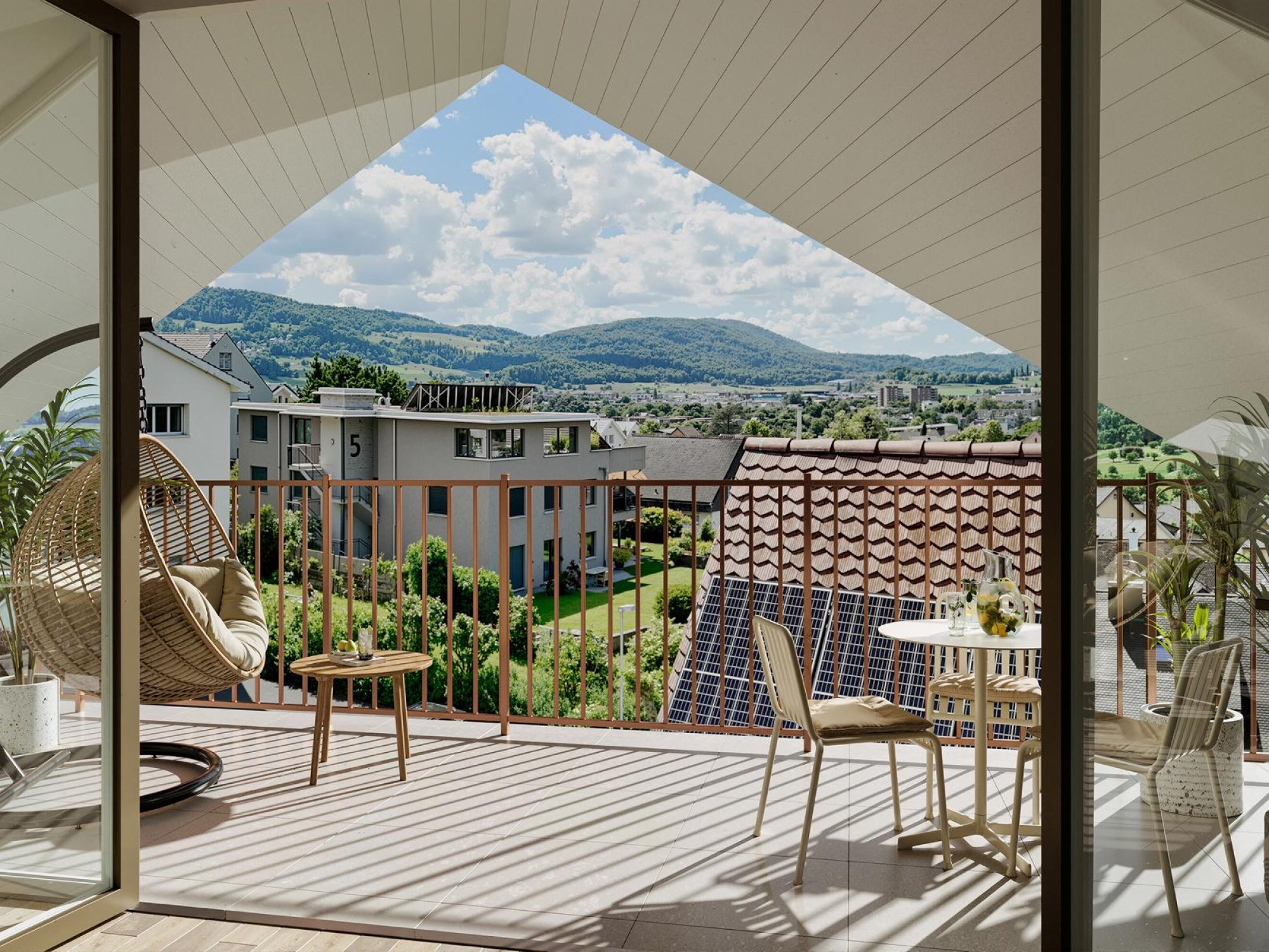 Gedeckter Balkon im Dachgeschoss