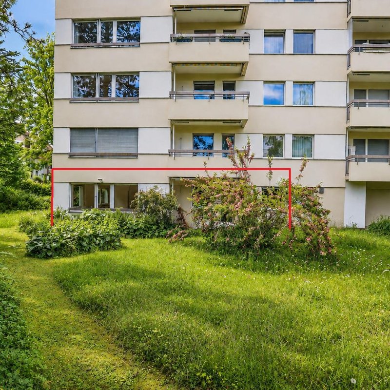Blick auf die Wohnung vom Garten